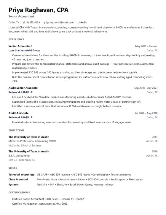 ATS Friendly Accountant Resume Template