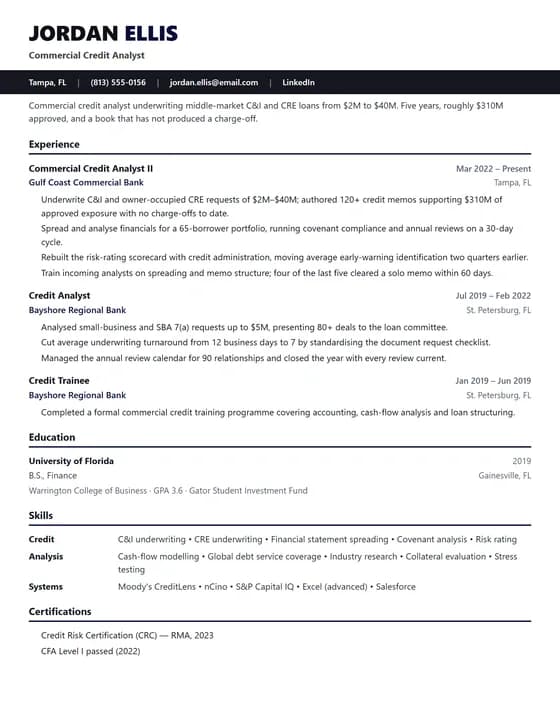 ATS Friendly Banking Resume Template